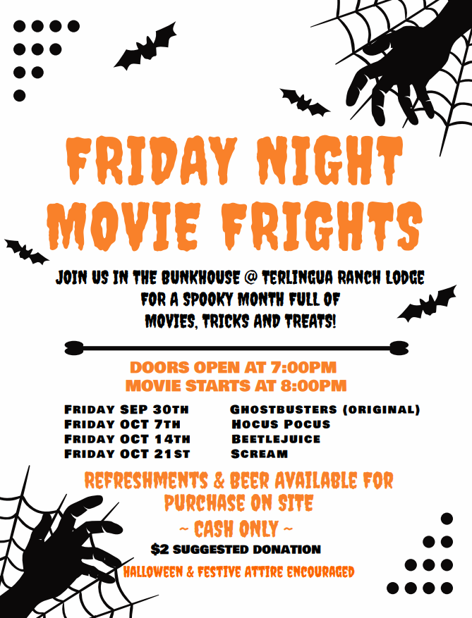 Halloween Movies in the Bunkhouse! POATRI Property Owners Association